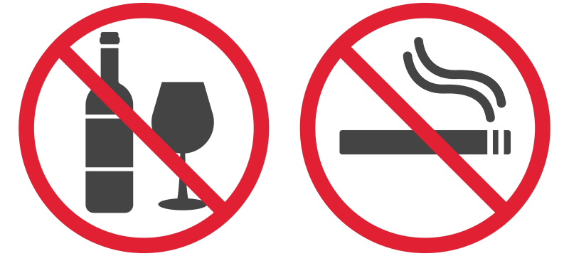 Señales de no al alcohol y al tabaco